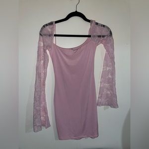 Lucy in the Sky Paola Floral Long Sleeve Dress in Pink